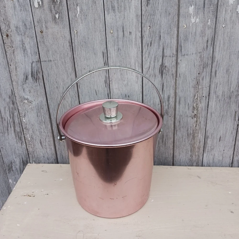 Vintage 1950's Regal Supreme Pink Aluminum Ice Bucket Mid Century Modern